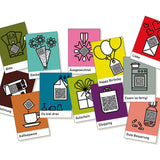 QReetings Postkartenserie mit 12 Motiven